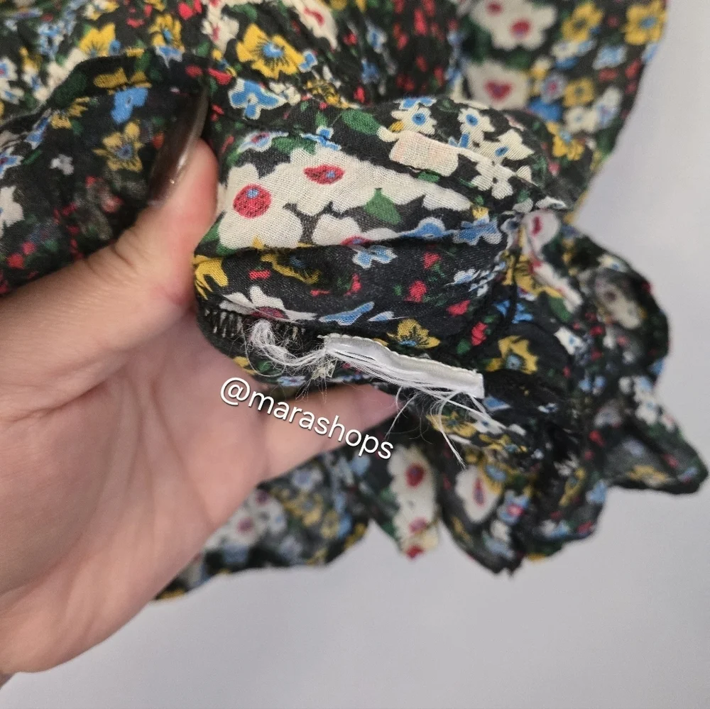 MOTHER The Dollface Cotton Floral Smocked Top
